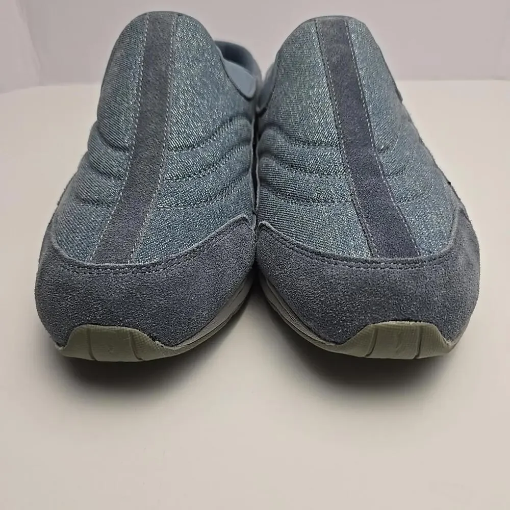 Easy Spirit Traveltime Clogs Blue Leather, Metallic Shimmer - Size 12M